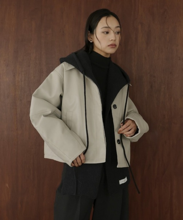 バラクラバ風フードニットマフラー