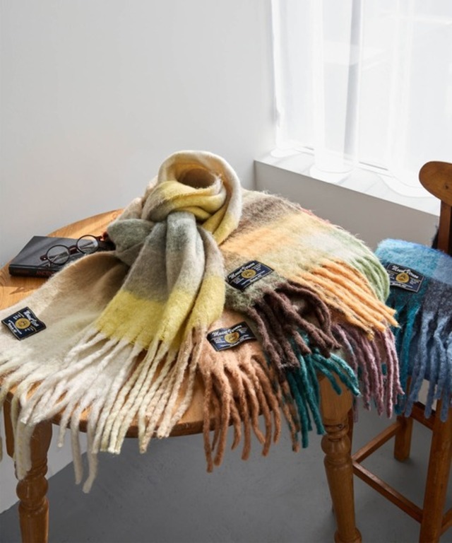 ボリュームマルチチェック柄マフラー