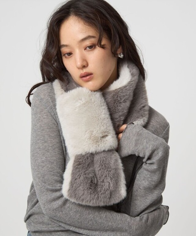 フェイクファー リバーシブル マフラー