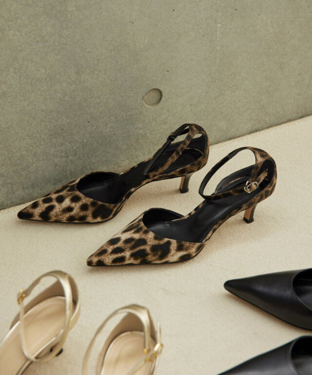 【Hoaw.】レオパードポインテッドパンプス