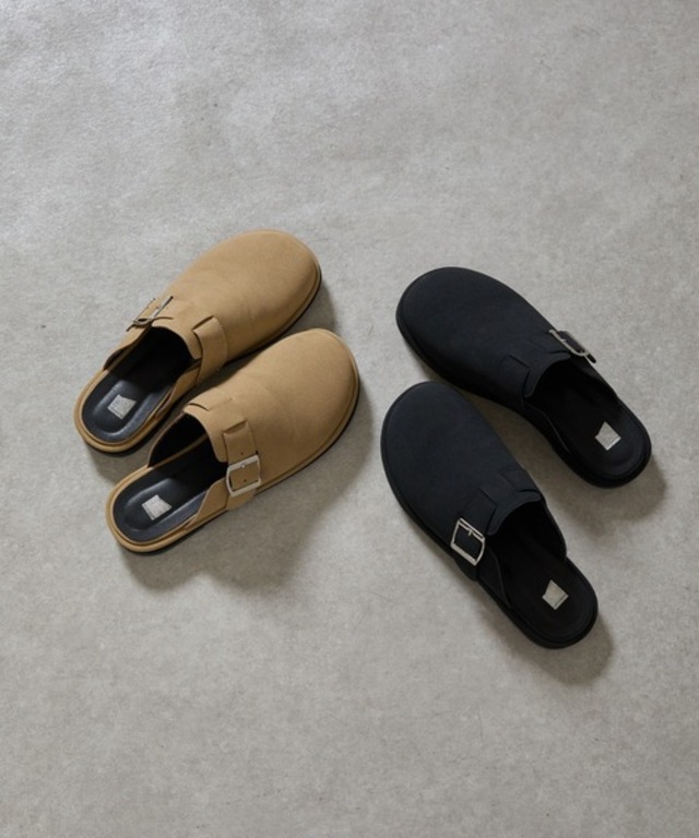 スエードライクスリッポンサボサンダル