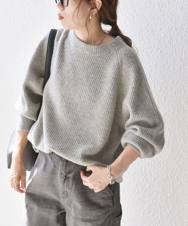 〈手洗い可能〉AQUA カシミヤ ミックス ハイネック ニット