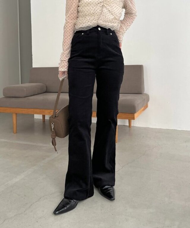 【新色/レイヤード対応】コーデュロイフレアパンツ