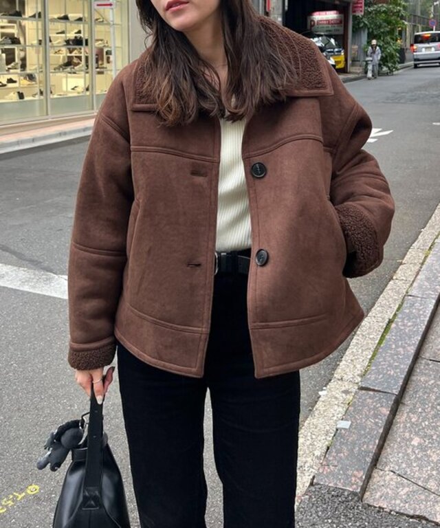 スエードボアミドルコート