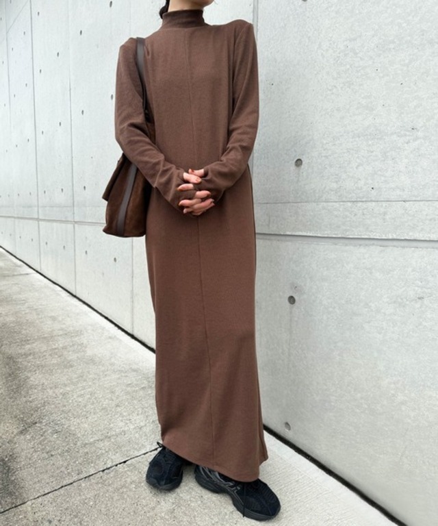 フィンガースリーブプチハイリブワンピース