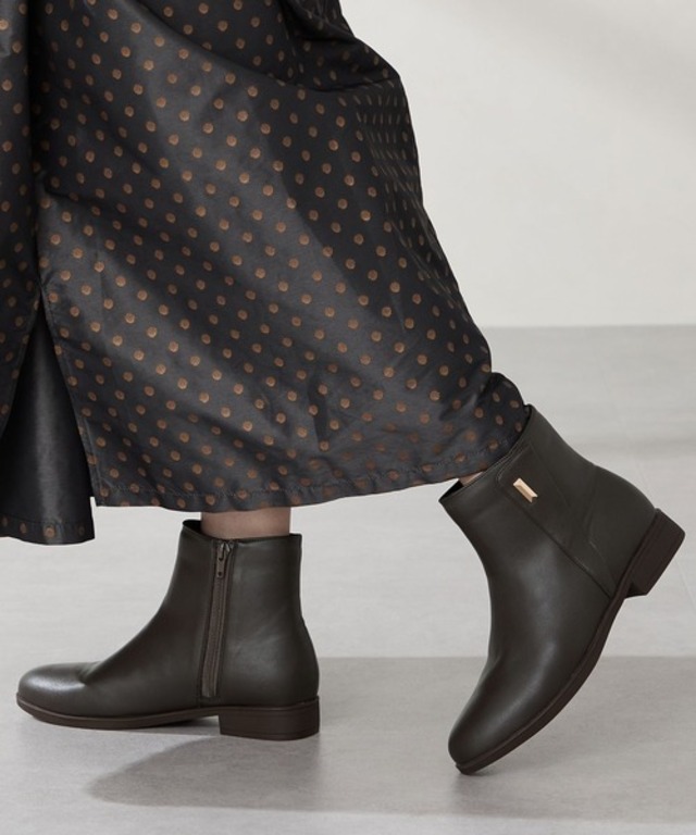 プチメタル フラット ショートブーツ /52408 厚手クッション