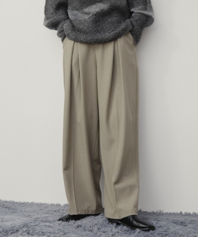 【一番人気！サイズ展開あり】センタータックワイドスラックスパンツ/オフィスカジュアル/ユニセックス