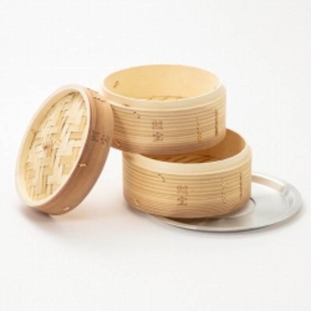 杉せいろ　二段 蒸し板セット21cm