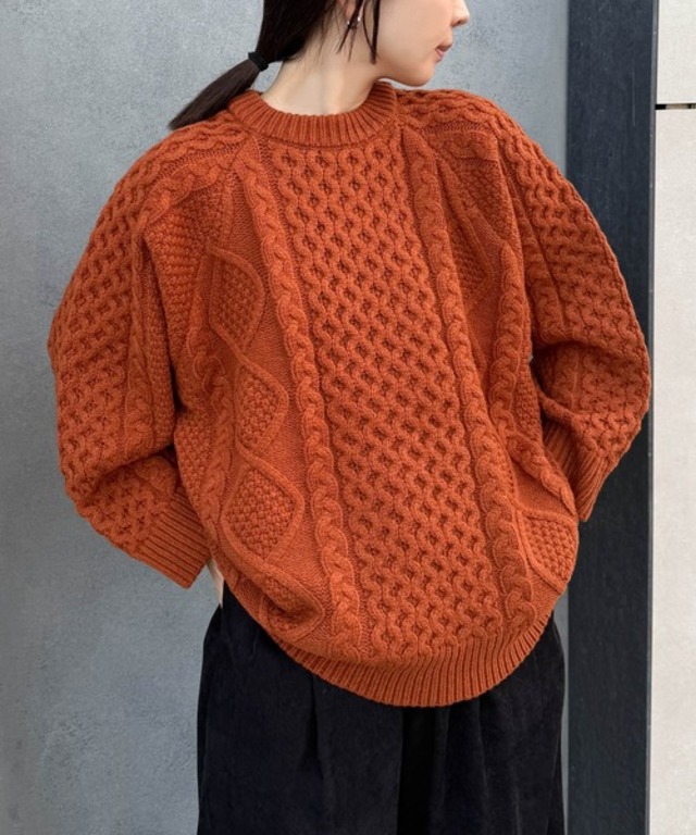 【サイズ展開あり】ヴィンテージライクケーブルニット