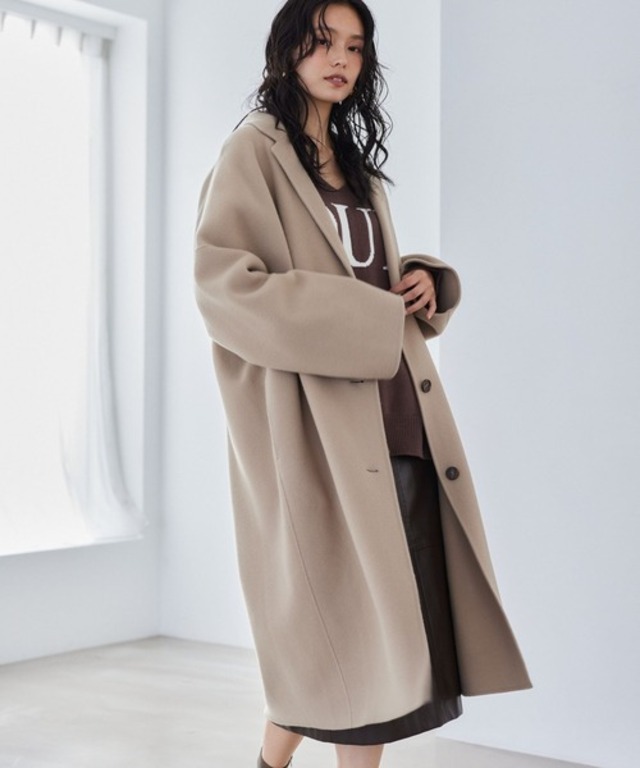 メルトンロングコート【JAPAN FABRIC】【YouTube「i.style closet」紹介アイテム】