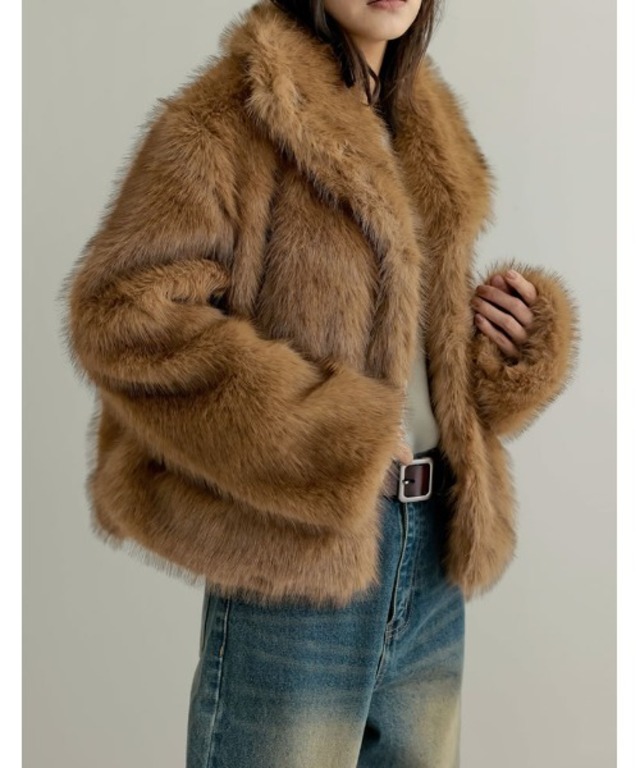 [ZOZOTOWN限定再販]ビッグカラーフェイクファーショートコート