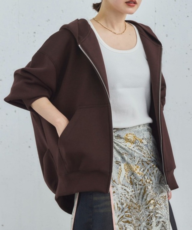 【新色追加/もちもちシリーズ】W ZIP ボンディングBIGパーカー