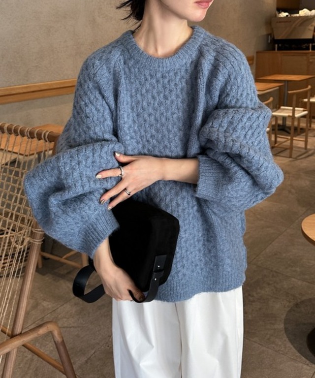 【サイズ展開あり】オーバーサイズハニカムニット