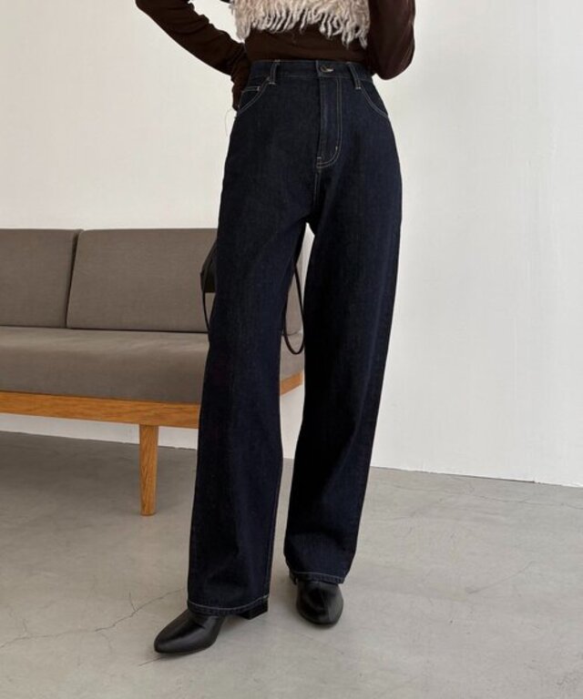 13ozハイウエストストレートデニム