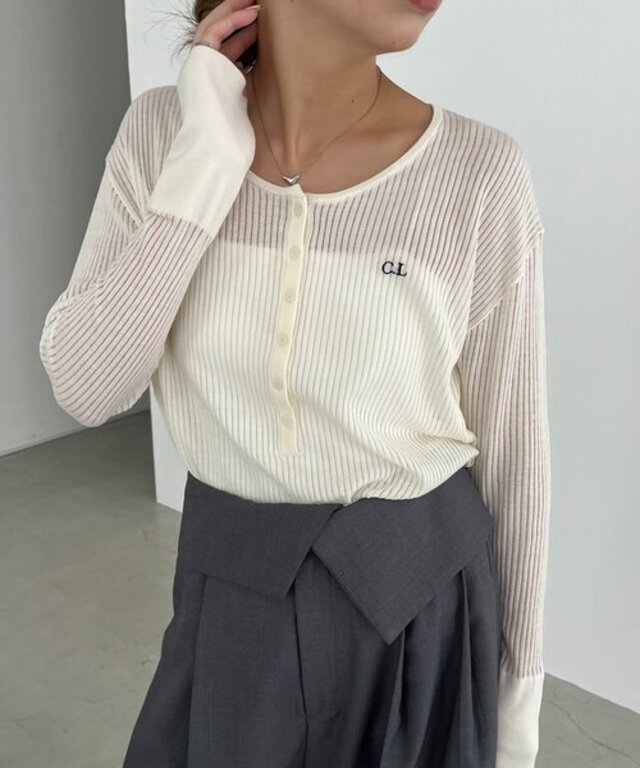 〈C.L〉シアーヘンリーニット