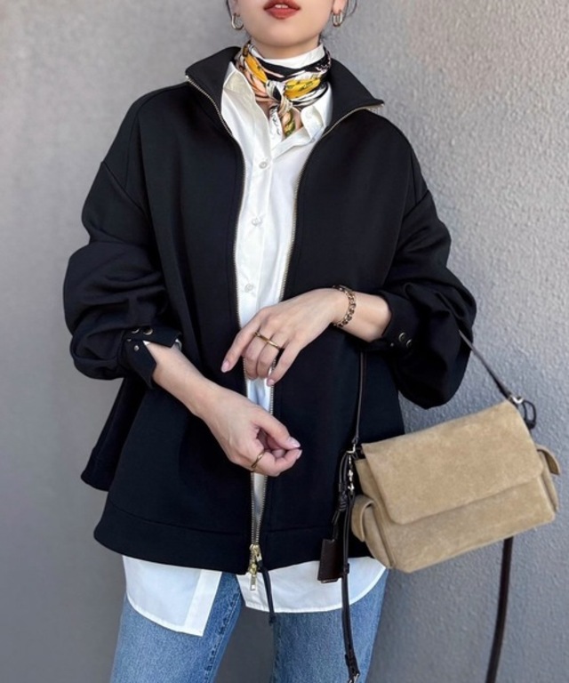 ダンボールスタンドカラーフレアブルゾン