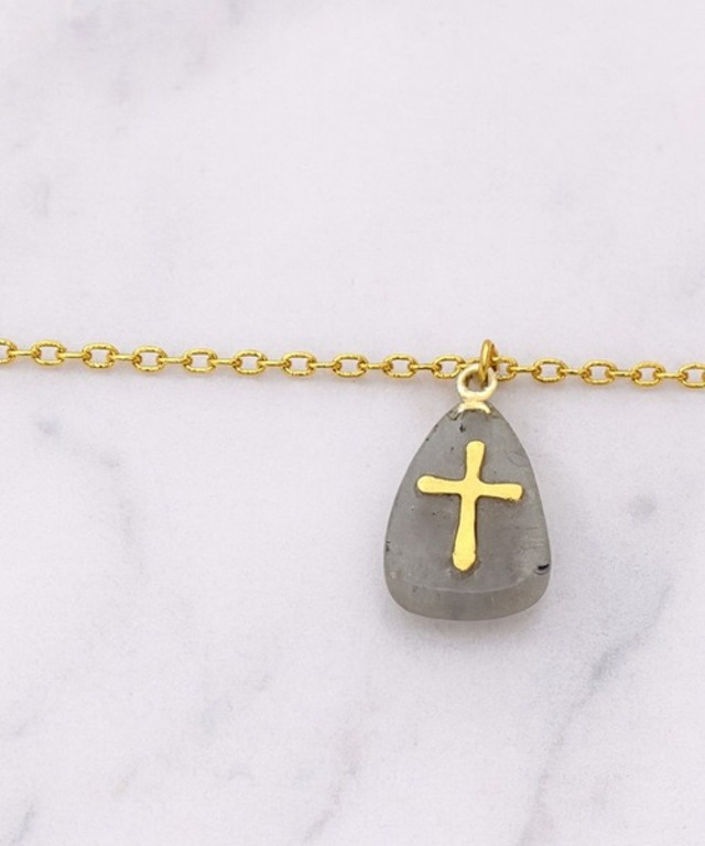 NOLITA LABORATORY 【 NOLITA / ノリータ 】クロスモチーフ メダイ 天然石 ペンダント ネックレス アジャスター式 十字架