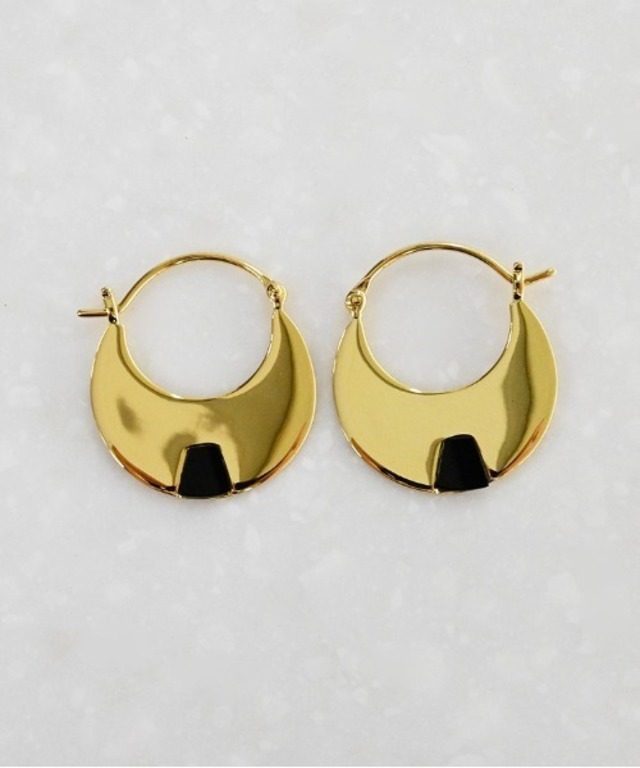 SV　オニキス　プレートフープピアス