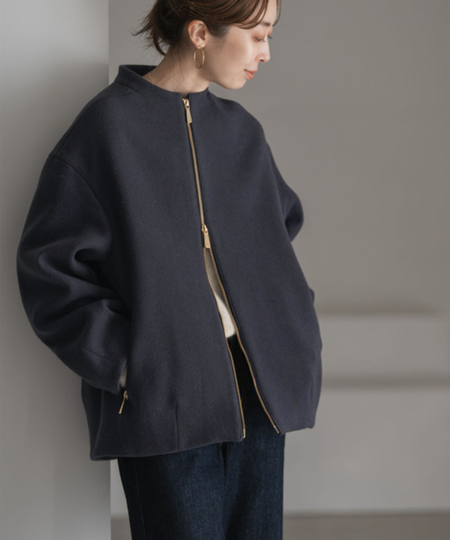 MTRレイズドネックジップコート