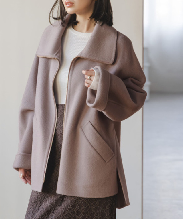 《追加》キャメルミックスリバージップコート