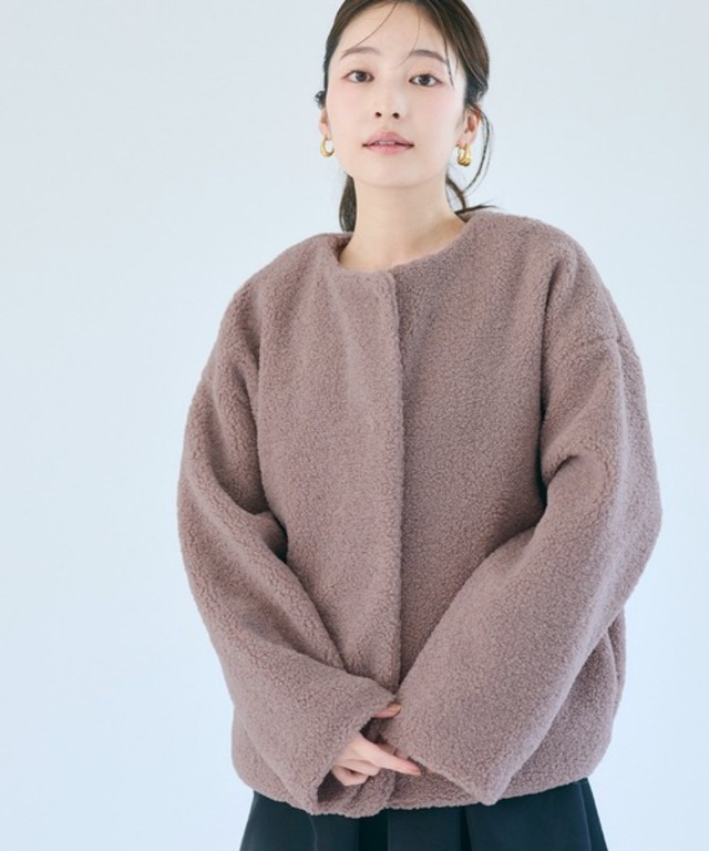 ＼新色登場／ノーカラーボアブルゾン