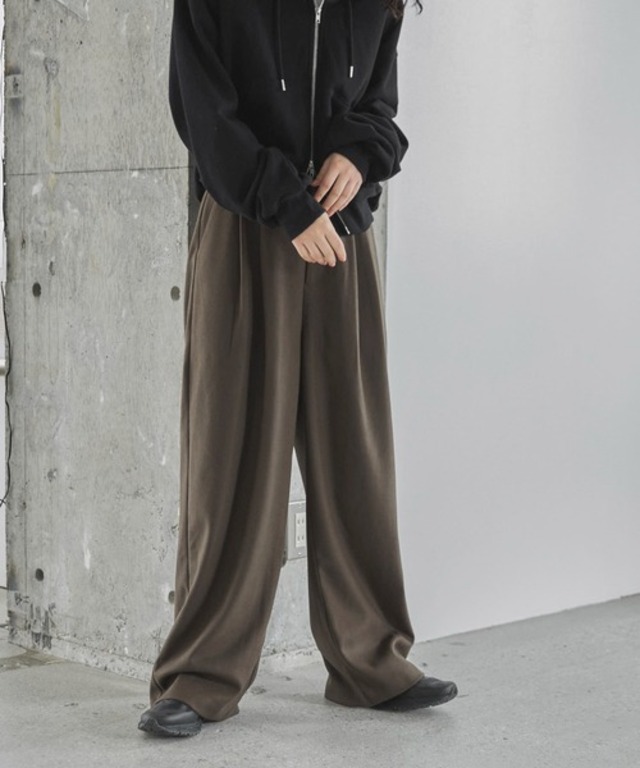ウールライクダブルタックパンツ