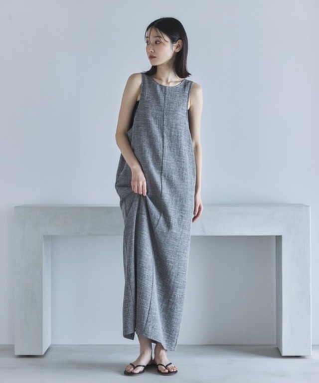 【セットアップ可】ライトツイードアメスリロングワンピース