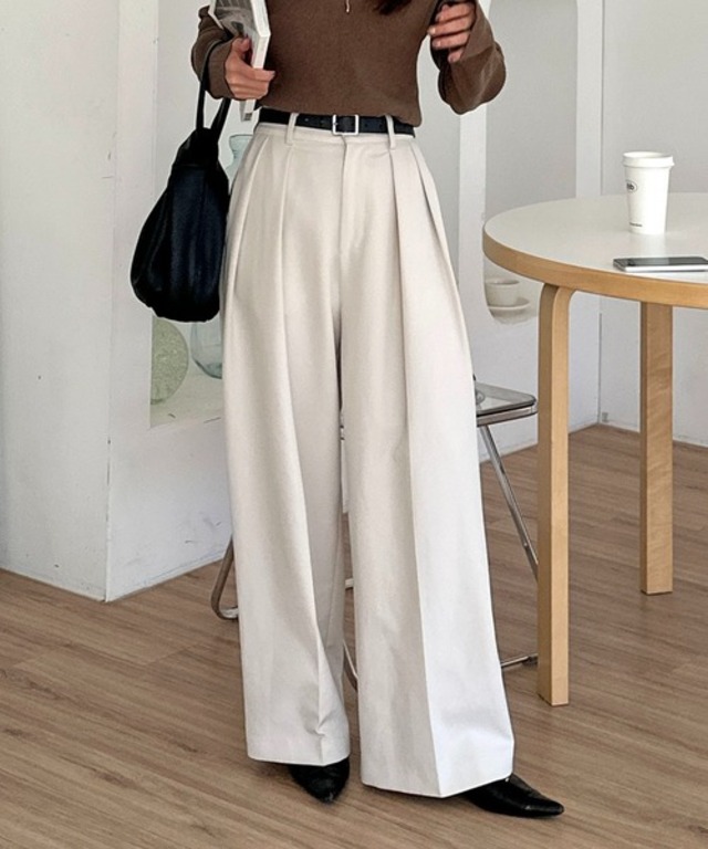 【累計2万本！】【LE'MAGE×gemeilコラボ】2タックワイドパンツ