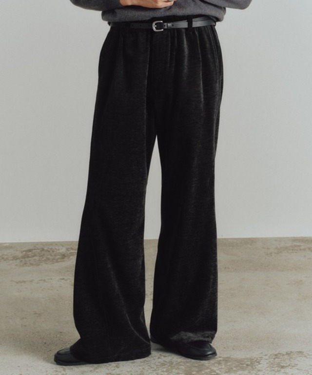 WYM LIDNM WASHED VELVET CURVE CUT WIDE PANTS