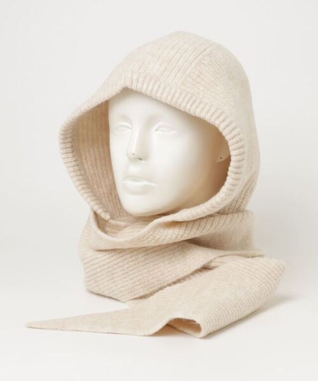 ストールリブニットフーディー