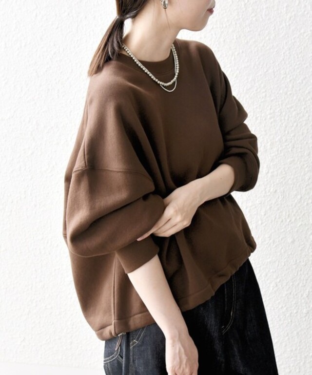 【WEB限定】SHIPS any:〈洗濯機可能〉USA コットン 裏起毛 コクーン プルオーバー