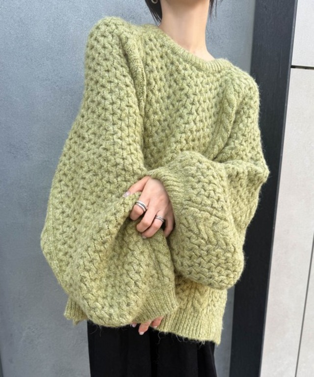 【サイズ展開あり】オーバーサイズハニカムニット