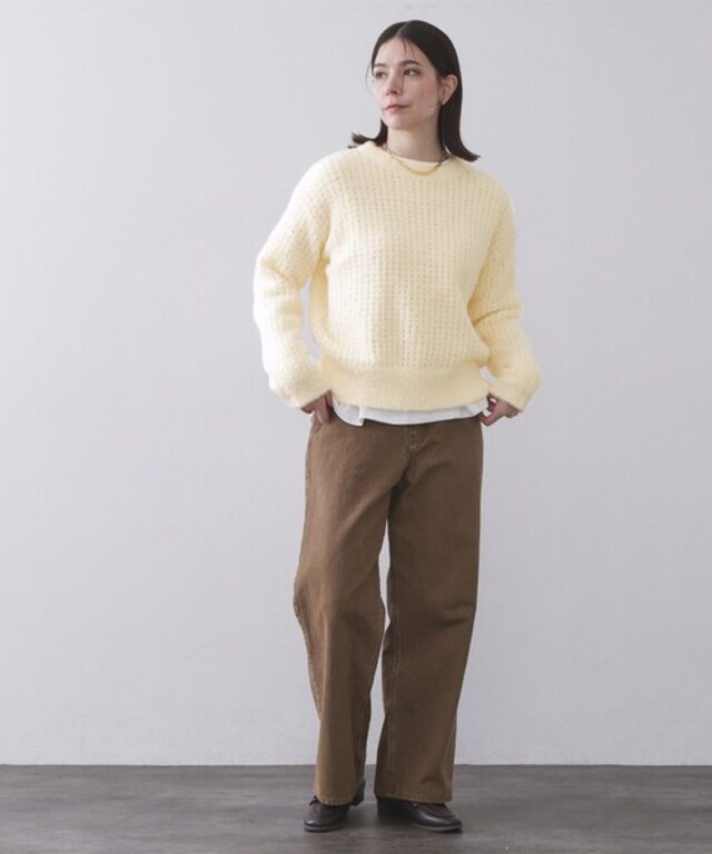 モールヤーンメッシュニット【洗濯機OK】