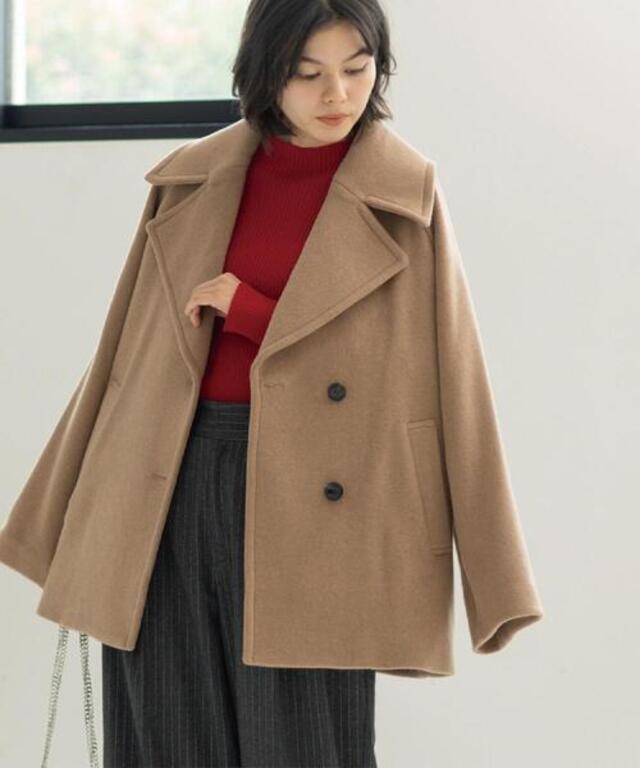 カシミヤブレンドウールミドルピーコート