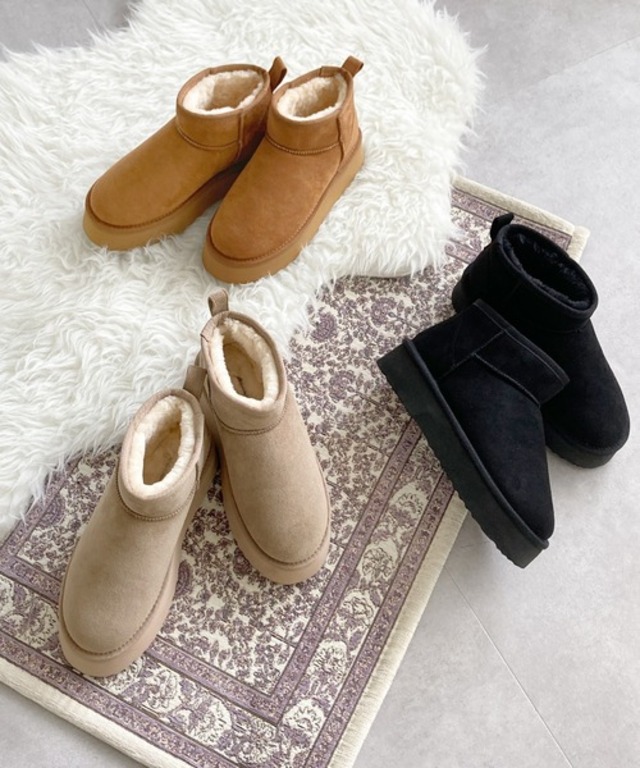 ＼ 厚底 軽量 ／あったか ほっこり ムートン ブーツ /35401