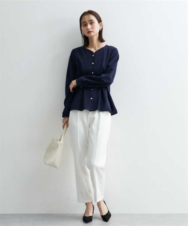 フロントタック入前開きブラウス【ＵＶカット・洗濯機ＯＫ】