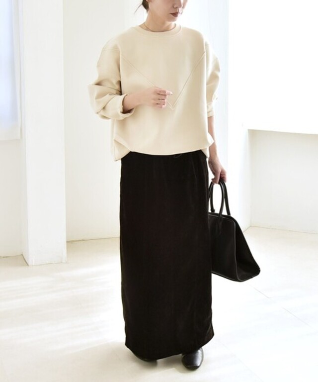 quaranciel:〈洗濯機可能〉ポンチ Vヨーク バルーン スウェット プルオーバー