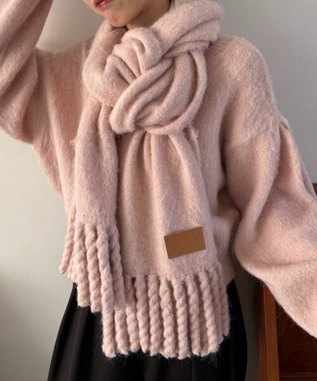 モヘア起毛マフラー