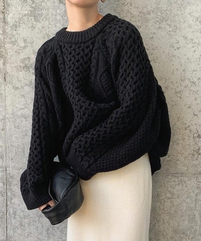 【サイズ展開あり】ヴィンテージライクケーブルニット