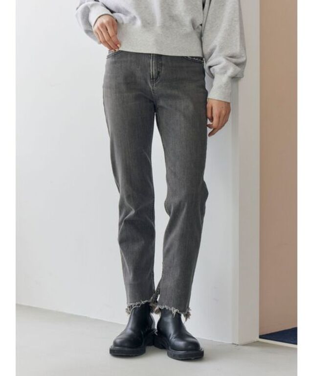 ヘムデザインストレッチデニム