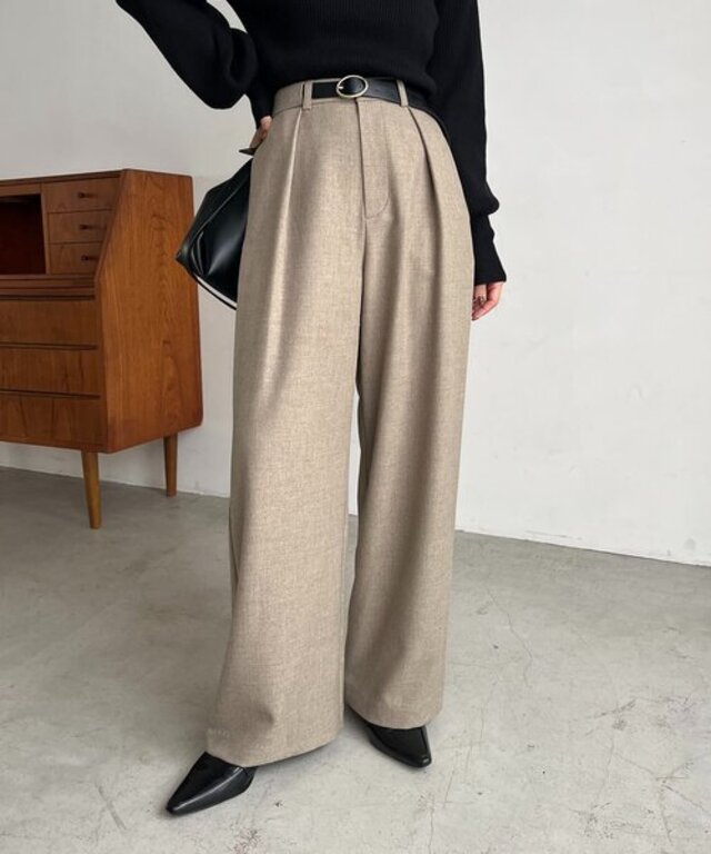 【低身長サイズあり】アシメベルトSETパンツ