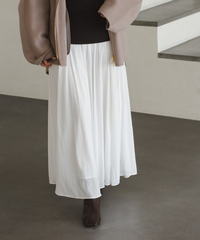 割線シフォンギャザースカート