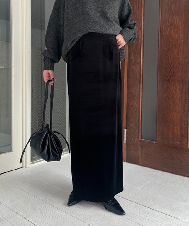 【低身長サイズあり】ベロアIラインスカート