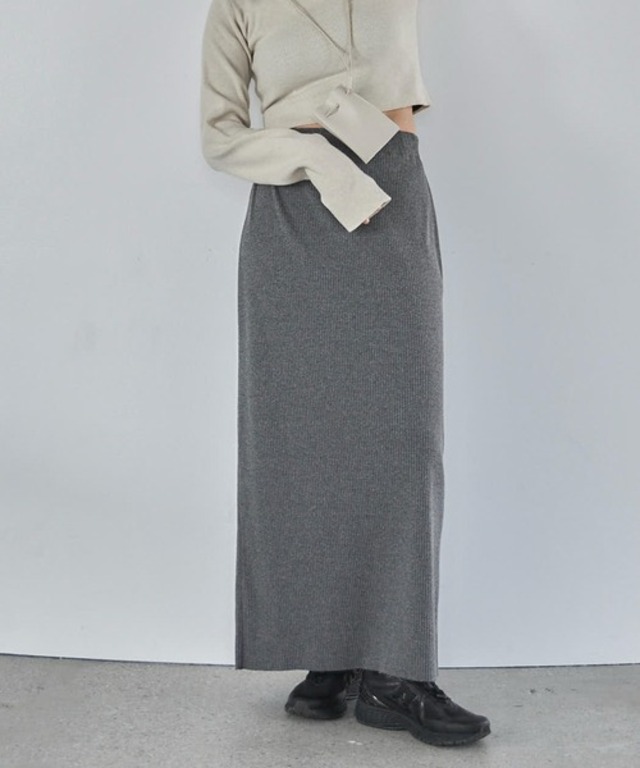 【セルフカット可】ゴム編みナロースカート