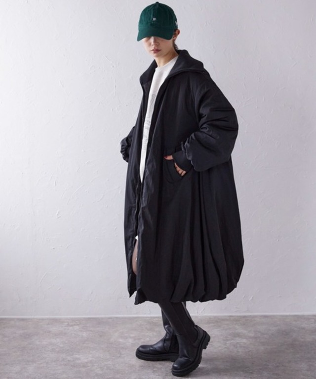 中わたバルーンリブコート