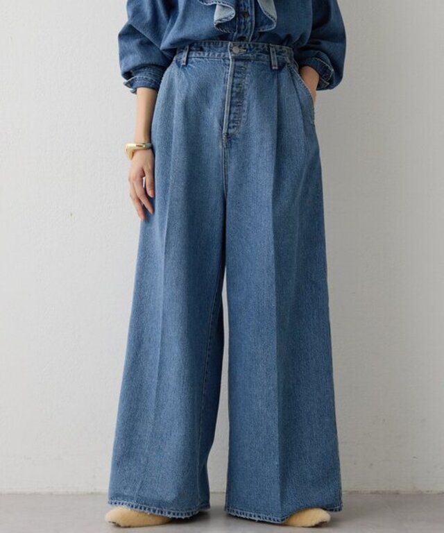 ワイドデニムイージーパンツ