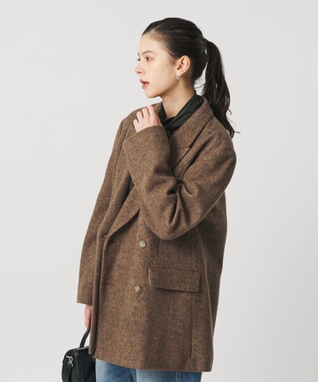 毛ブレンド ヘリンボーン ジャケットコート