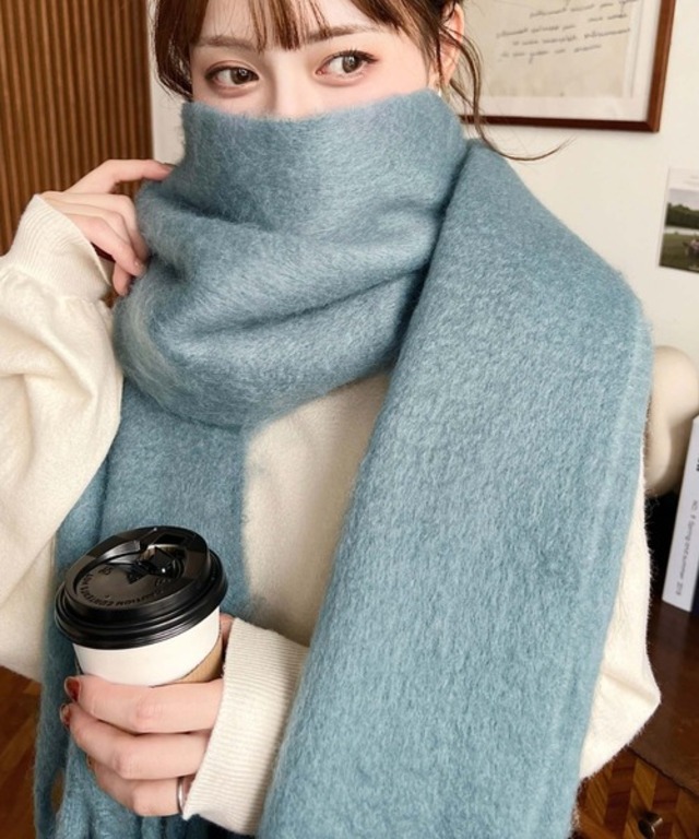 【5年連続販売枚数1位】【累計販売枚数25万枚突破！】【34色展開】ボリュームフリンジマフラー