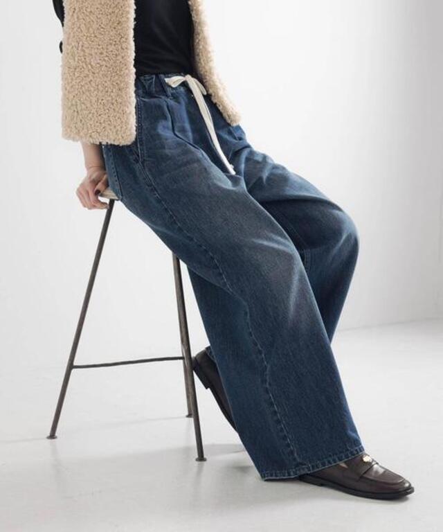 デニムイージーワイドパンツ