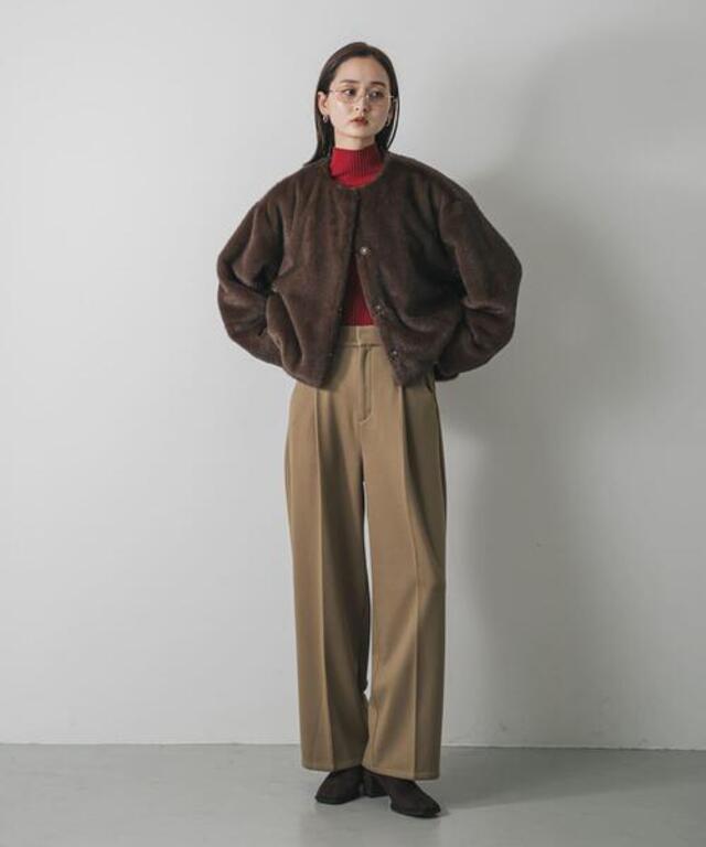 『BLACK, TALLサイズ/WEB限定』ジャージーストレートスラックス